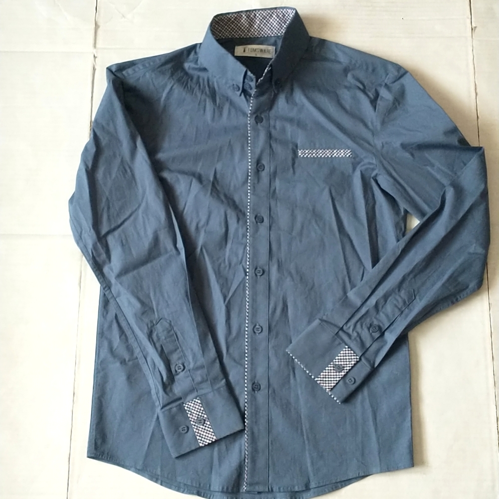 EUC Tomsware button down with check pattern details, worn once!